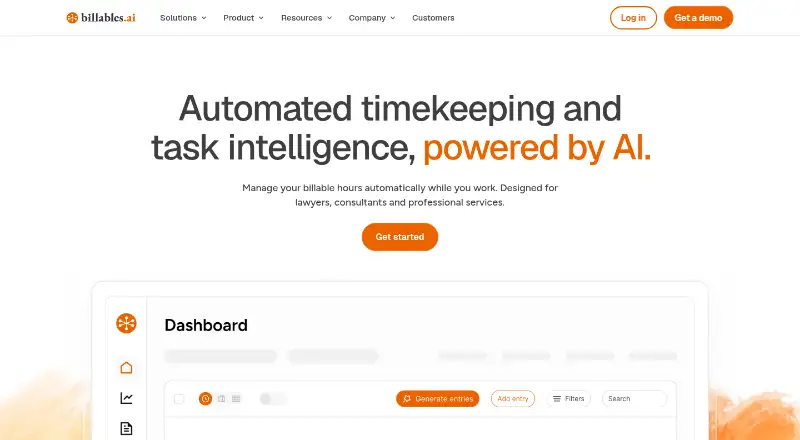 Billables AI's own site