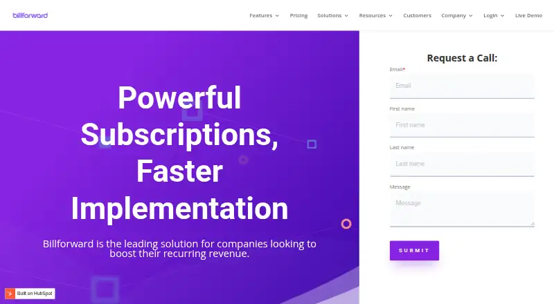 Billforward's own site