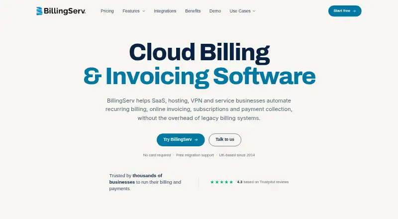 BillingServ's own site