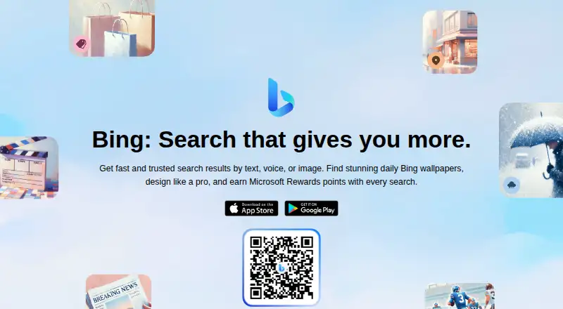 Microsoft Bing's own site