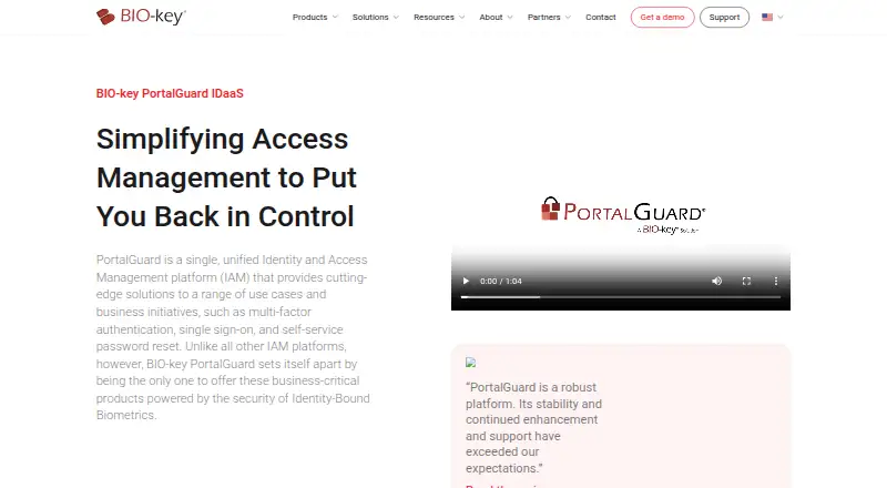 BIO-key PortalGuard's own site