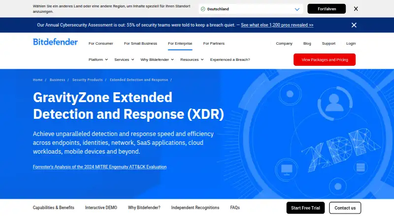 Bitdefender GravityZone Cloud Workload Security's own site