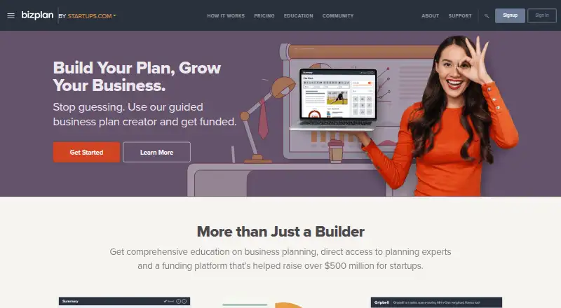 Bizplan's own site