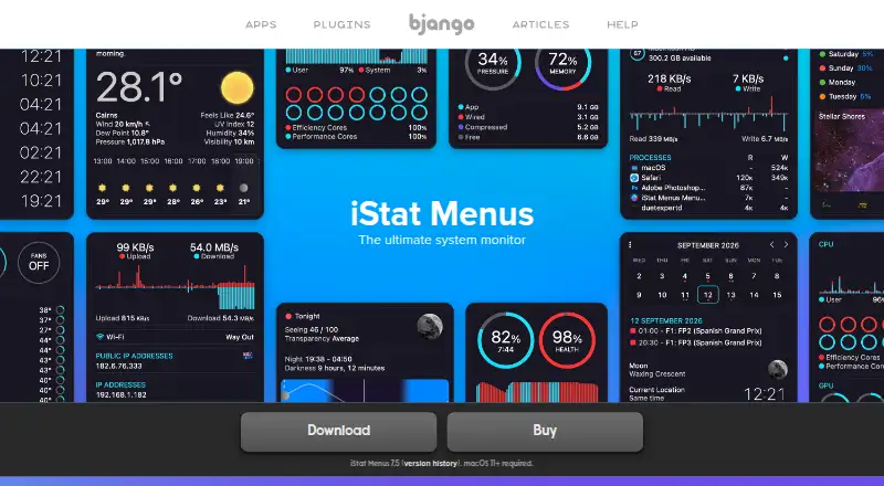 iStat Menus's own site