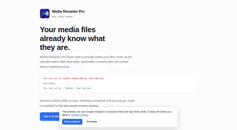 Media Renamer Pro's own site