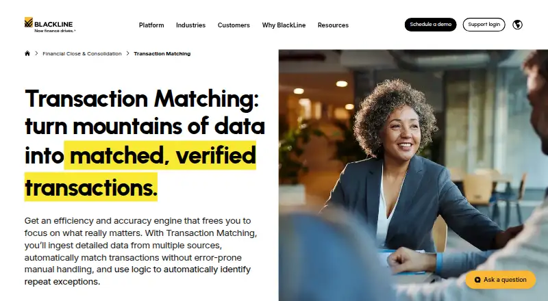 BlackLine Transaction Matching's own site