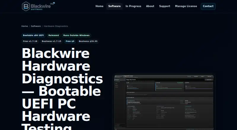 Blackwire Hardware Diagnostics's own site