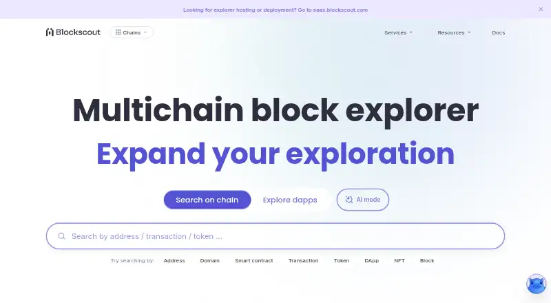 Blockscout's own site