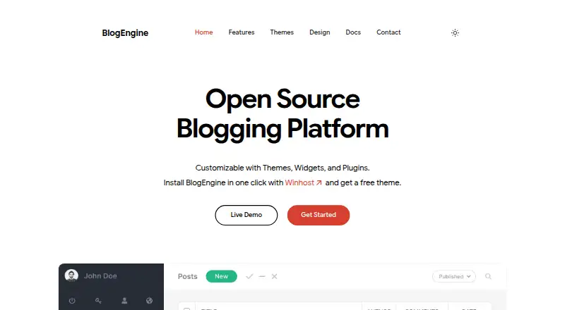 BlogEngine.NET's own site