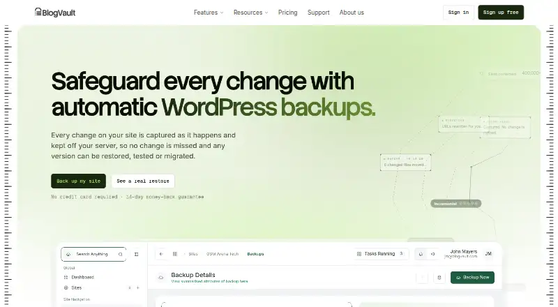 BlogVault's own site