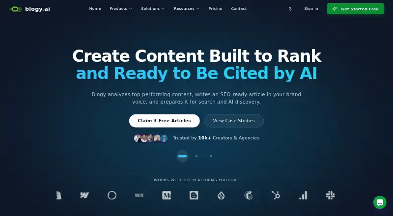 Blogy AI's own site