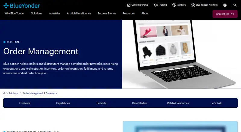 Blue Yonder Order Management's own site