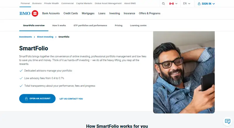 BMO SmartFolio's own site