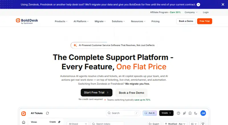 BoldDesk's own site