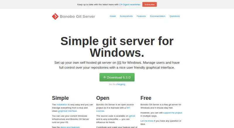 Bonobo Git Server's own site