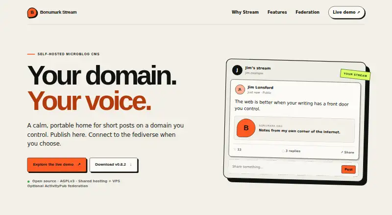 Bonumark Stream's own site