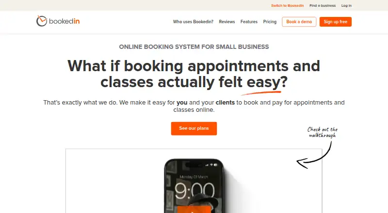 Bookedin's own site
