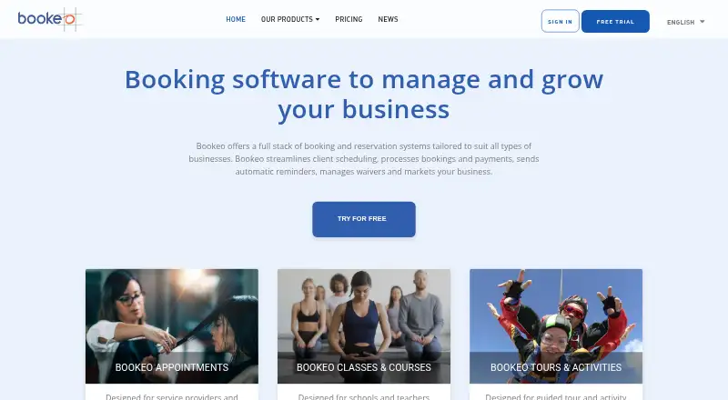 Bookeo's own site