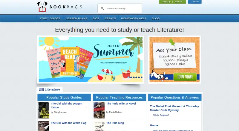 BookRags's own site