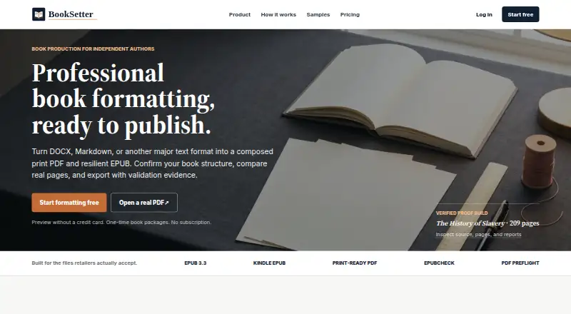 BookSetter's own site