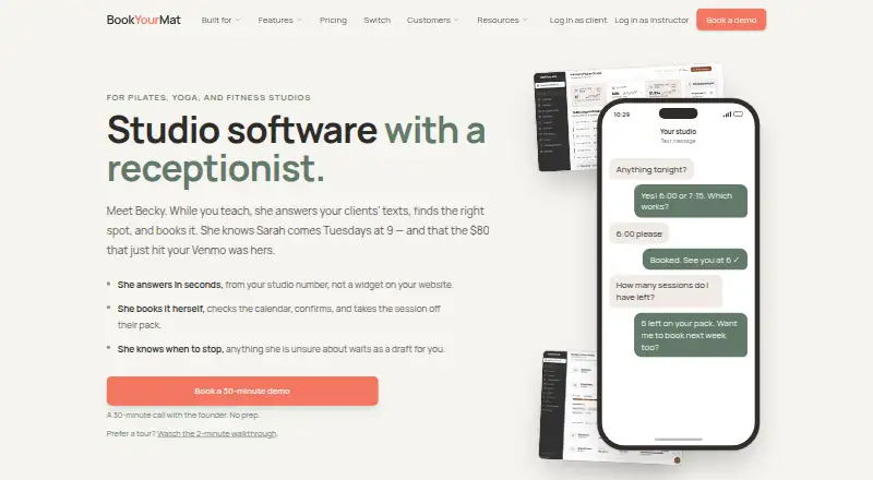 BookYourMat's own site