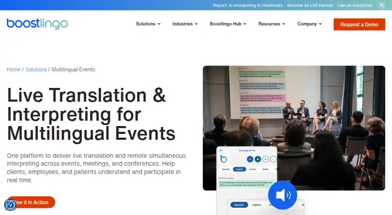 Boostlingo Events's own site