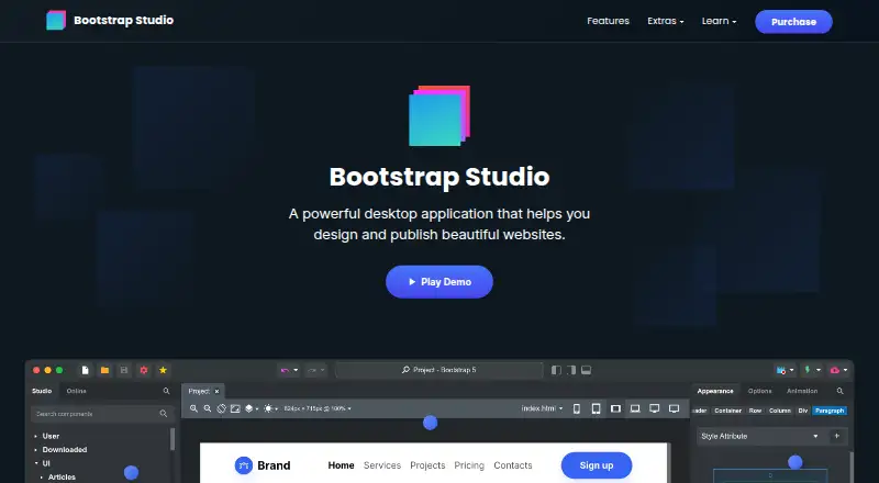 Bootstrap Studio's own site