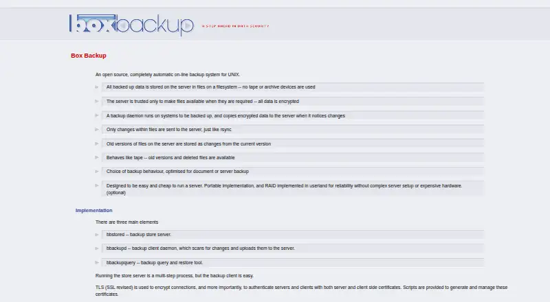 Box Backup's own site
