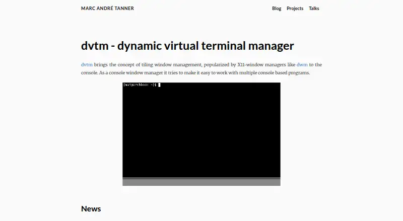 dvtm's own site