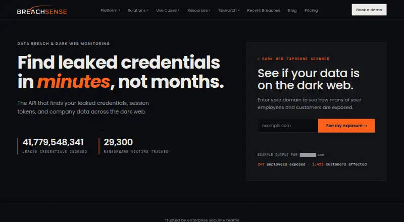 Breachsense's own site