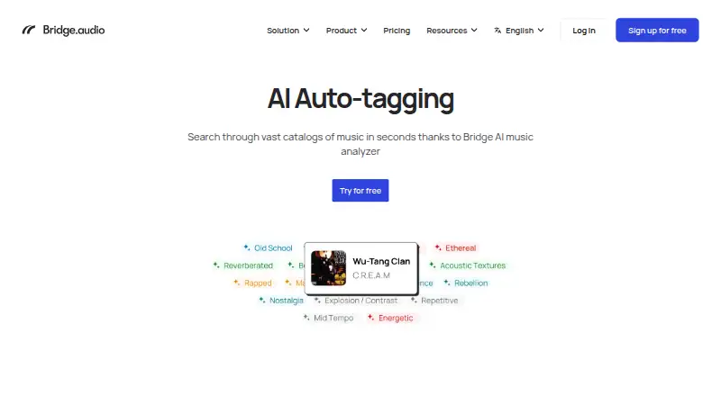 Bridge.audio AI Music Analyzer's own site