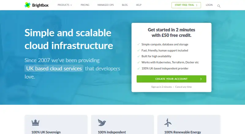 Brightbox's own site