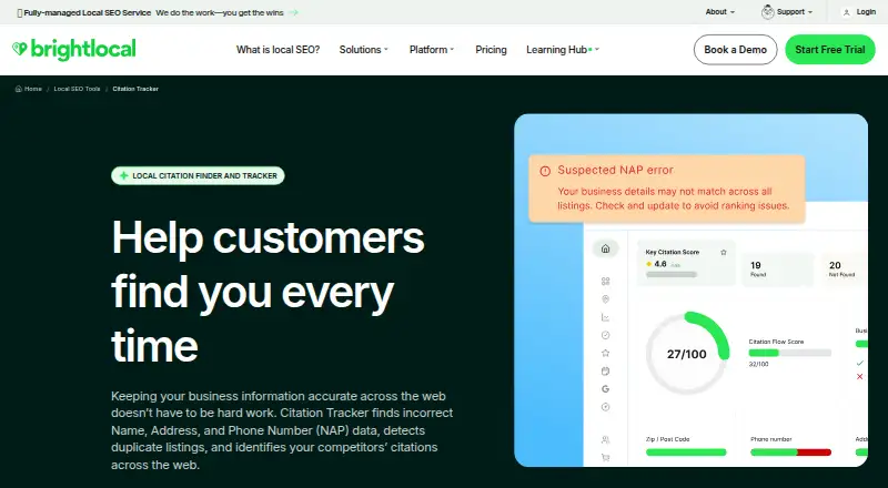 BrightLocal Citation Tracker's own site