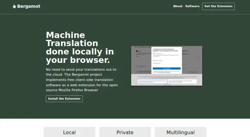 Bergamot Translator's own site
