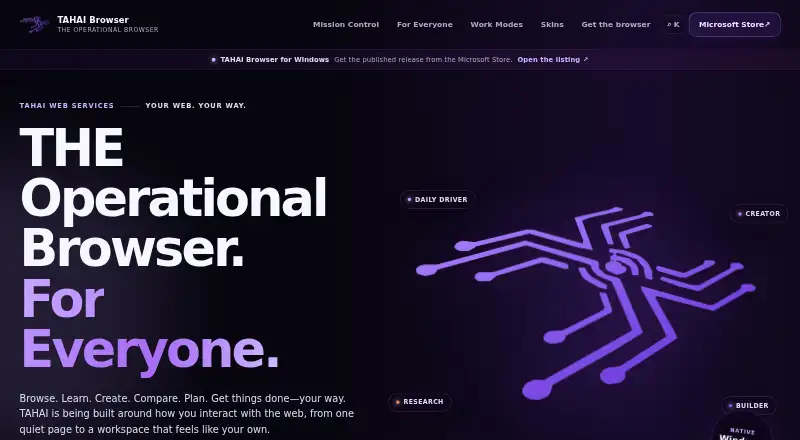 TAHAI Browser's own site