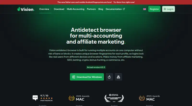 Browser Vision's own site