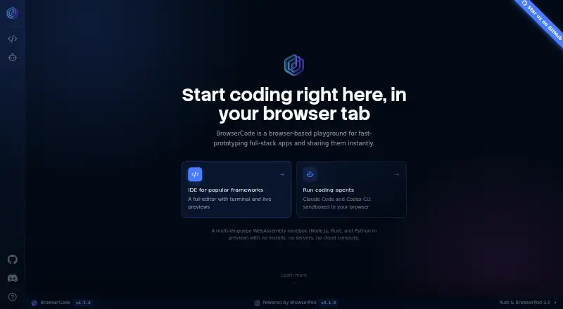 BrowserCode's own site