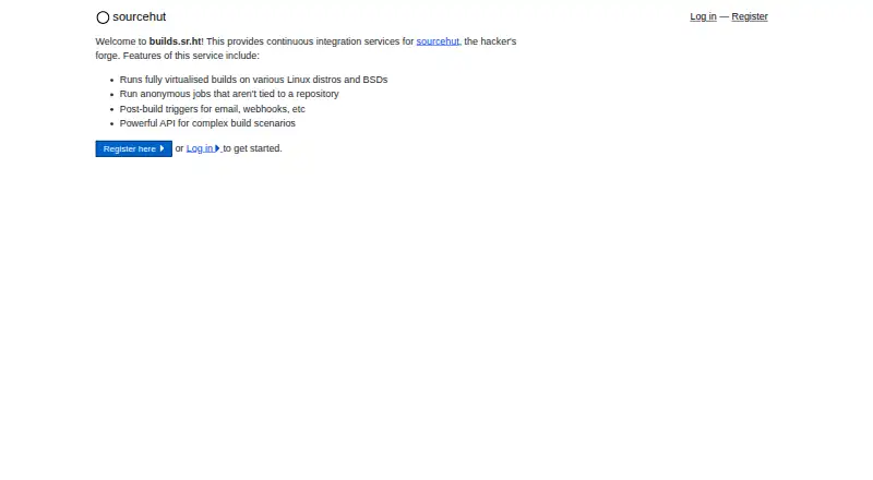 SourceHut Builds's own site