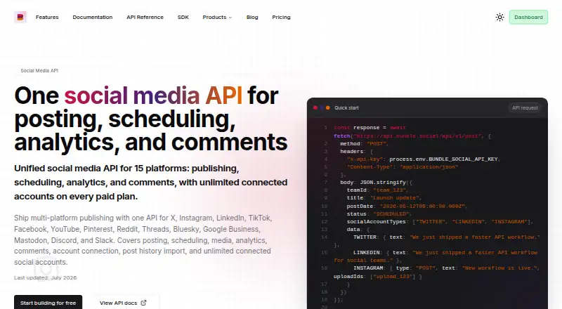 bundle.social's own site