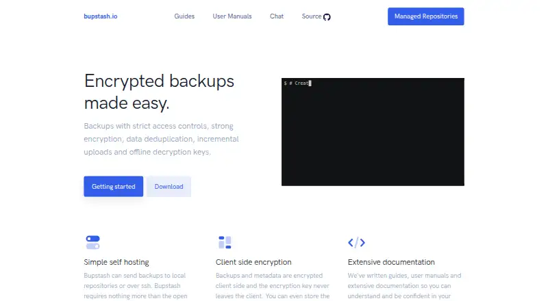 Bupstash's own site