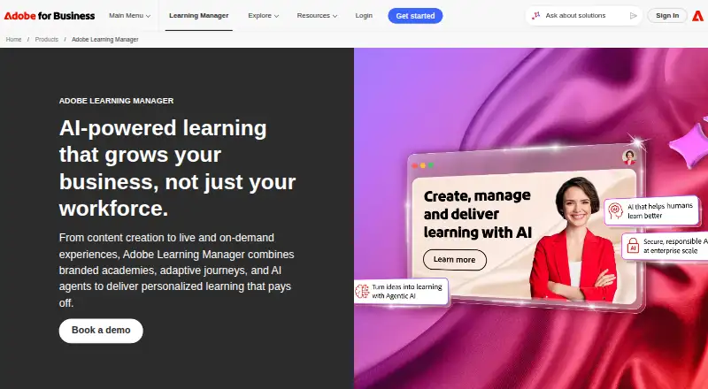 Adobe Learning Manager's own site