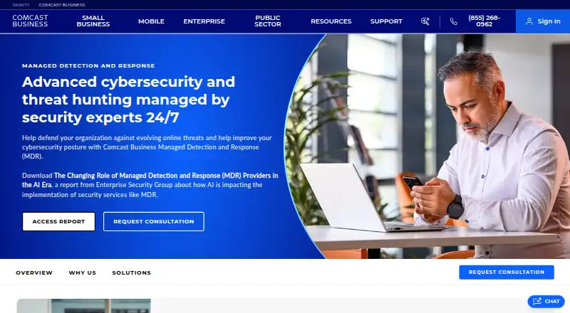 Comcast Business Managed Detection and Response's own site