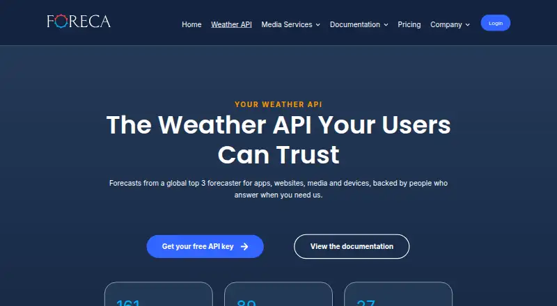 Foreca Weather API's own site