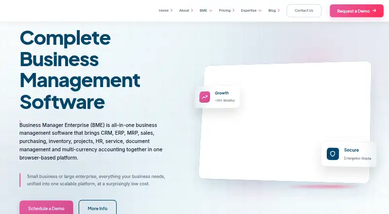 Business Manager Enterprise (BME)'s own site