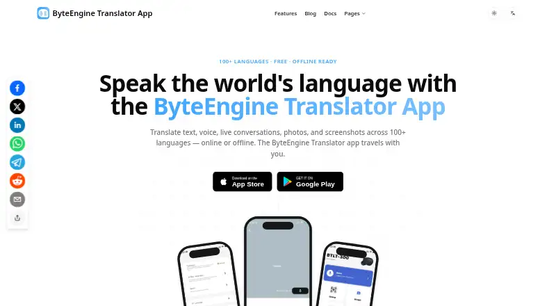 ByteEngine Translator's own site