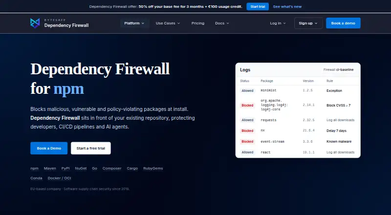 Bytesafe's own site
