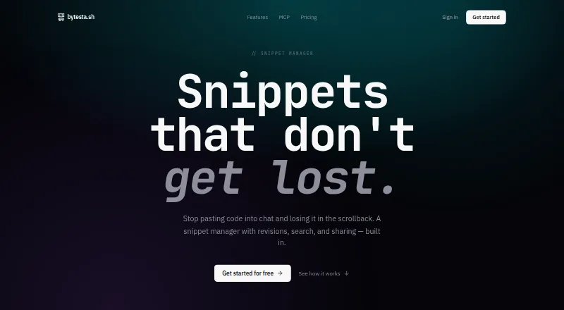 ByteStash's own site