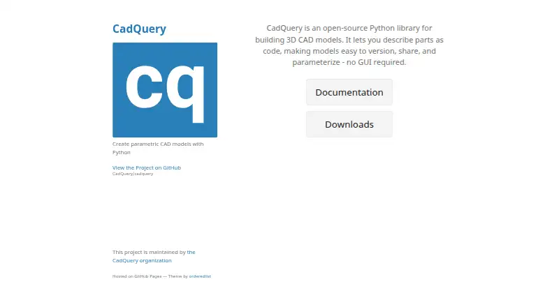 CadQuery's own site
