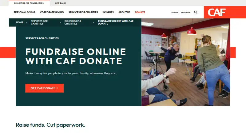 CAF Donate's own site