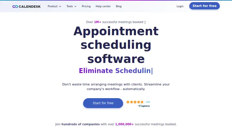 Calendesk's own site